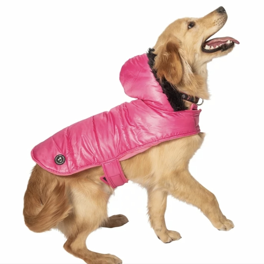 ❌❌SOLD❌❌ NWT Justice Pink Reversible Hooded Puffer Jacket Dog, Med